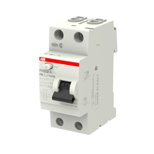 Proudový chránič A, 25A, 2 pól., 30mA, 6kA, FH202