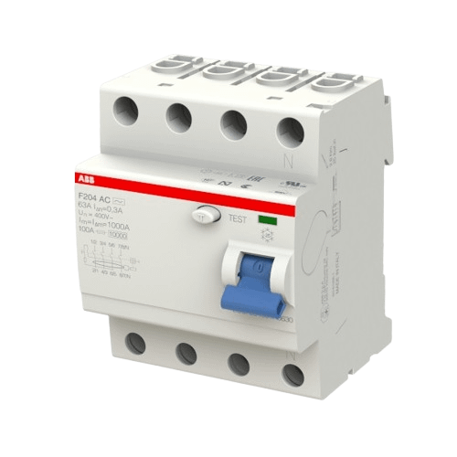 Proudový chránič AC, 63A, 4 pól., 300mA, 10kA, F204